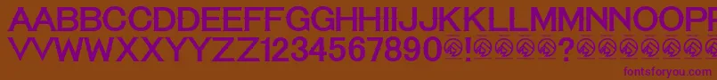 TequilasunriseRegular Font – Purple Fonts on Brown Background