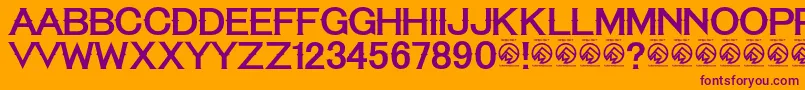 TequilasunriseRegular Font – Purple Fonts on Orange Background