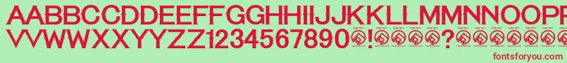 フォントTequilasunriseRegular – 赤い文字の緑の背景