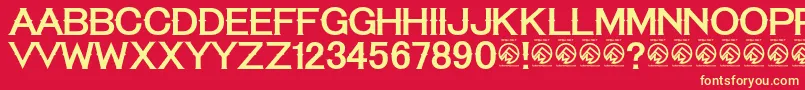 TequilasunriseRegular Font – Yellow Fonts on Red Background