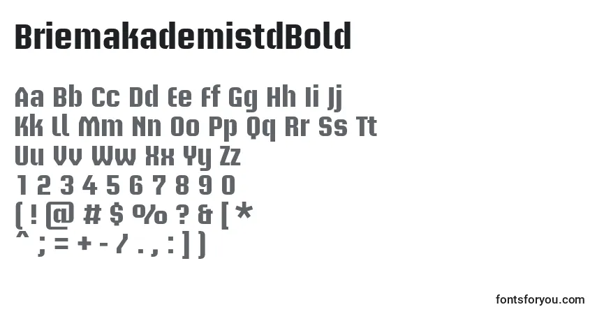 Schriftart BriemakademistdBold – Alphabet, Zahlen, spezielle Symbole