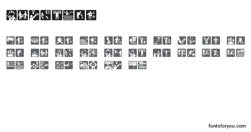 Schriftart Olympukd – Alphabet, Zahlen, spezielle Symbole
