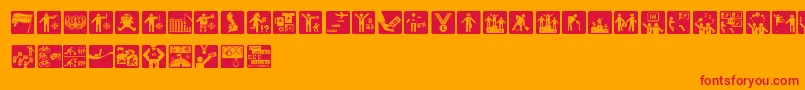 Olympukd Font – Red Fonts on Orange Background