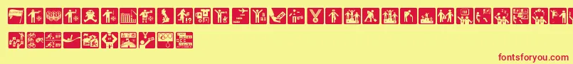 Olympukd Font – Red Fonts on Yellow Background