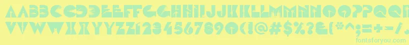 LinotypezootypeAir Font – Green Fonts on Yellow Background