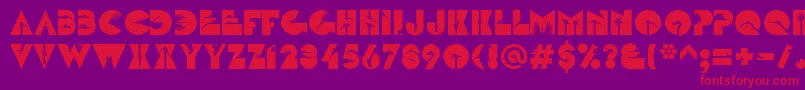 LinotypezootypeAir-Schriftart – Rote Schriften auf violettem Hintergrund