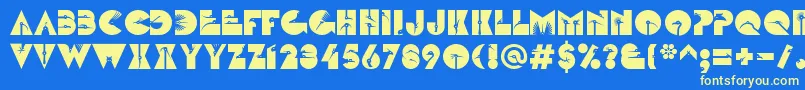 LinotypezootypeAir Font – Yellow Fonts on Blue Background