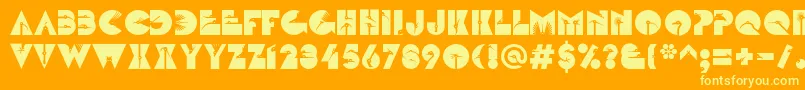 LinotypezootypeAir-Schriftart – Gelbe Schriften auf orangefarbenem Hintergrund