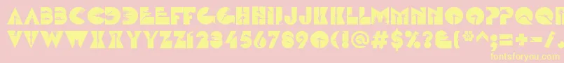 LinotypezootypeAir-Schriftart – Gelbe Schriften auf rosa Hintergrund