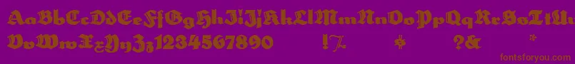 HerzogvongrafMeg-Schriftart – Braune Schriften auf violettem Hintergrund