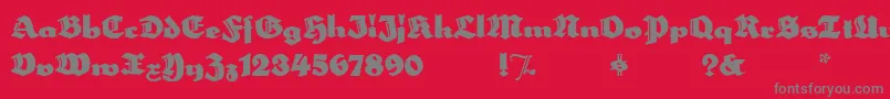 HerzogvongrafMeg-Schriftart – Graue Schriften auf rotem Hintergrund
