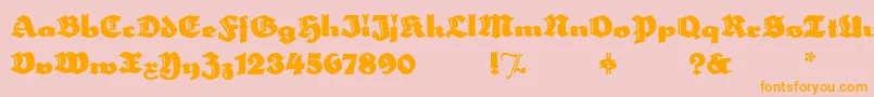 HerzogvongrafMeg-Schriftart – Orangefarbene Schriften auf rosa Hintergrund