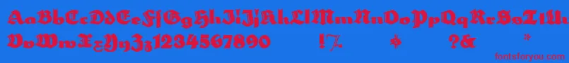 HerzogvongrafMeg Font – Red Fonts on Blue Background