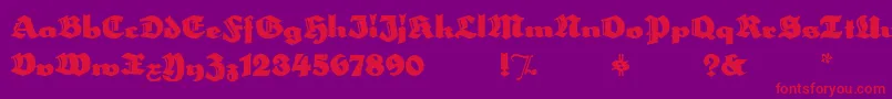 HerzogvongrafMeg-Schriftart – Rote Schriften auf violettem Hintergrund