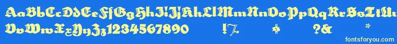 HerzogvongrafMeg Font – Yellow Fonts on Blue Background