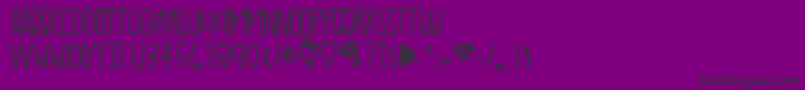 Czcionka Prettygirl – czarne czcionki na fioletowym tle