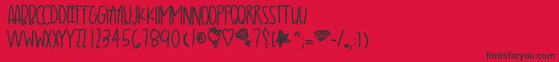 Fonte Prettygirl – fontes pretas em um fundo vermelho