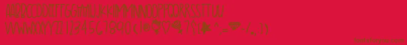Подробнее о шрифте Prettygirl Шрифт Prettygirl – коричневые шрифты на красном фоне