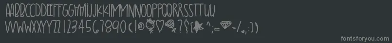 フォントPrettygirl – 黒い背景に灰色の文字