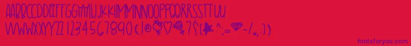 Fonte Prettygirl – fontes roxas em um fundo vermelho