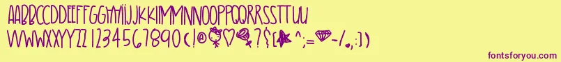 Prettygirl Font – Purple Fonts on Yellow Background