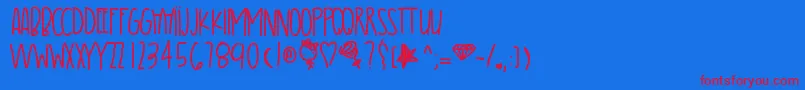 Prettygirl Font – Red Fonts on Blue Background