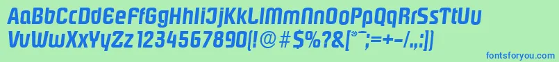 PasadenaserialBolditalic-fontti – siniset fontit vihreällä taustalla