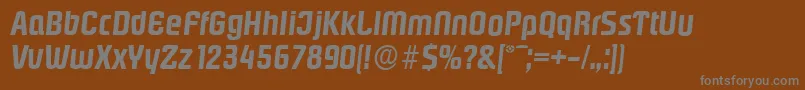 PasadenaserialBolditalic-Schriftart – Graue Schriften auf braunem Hintergrund