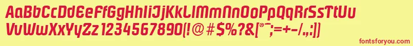 PasadenaserialBolditalic Font – Red Fonts on Yellow Background