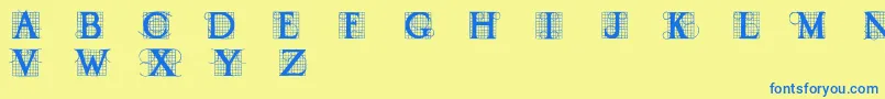 Draud Font – Blue Fonts on Yellow Background