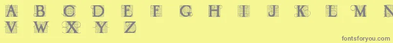 Draud-Schriftart – Graue Schriften auf gelbem Hintergrund