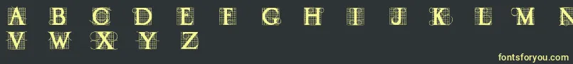 Draudフォントについての詳細 フォントDraud – 黒い背景に黄色の文字