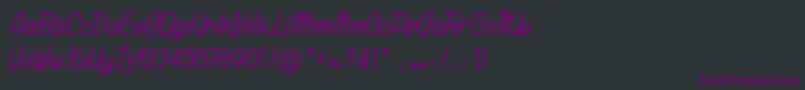フォントPolibrush – 黒い背景に紫のフォント