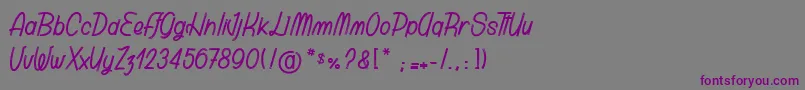 Шрифт Polibrush – фиолетовые шрифты на сером фоне