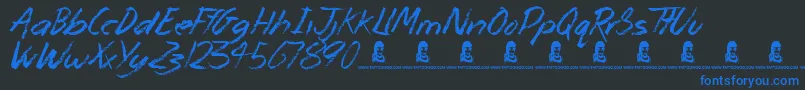 MonsterUnleashed Font – Blue Fonts on Black Background