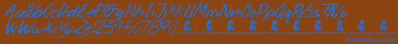 MonsterUnleashed Font – Blue Fonts on Brown Background