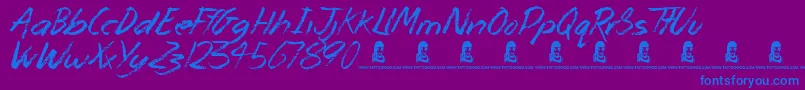 Шрифт MonsterUnleashed – синие шрифты на фиолетовом фоне