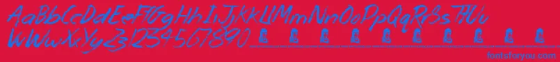 MonsterUnleashed Font – Blue Fonts on Red Background