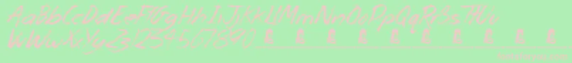 MonsterUnleashed-fontti – vaaleanpunaiset fontit vihreällä taustalla