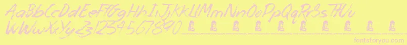 Czcionka MonsterUnleashed – różowe czcionki na żółtym tle