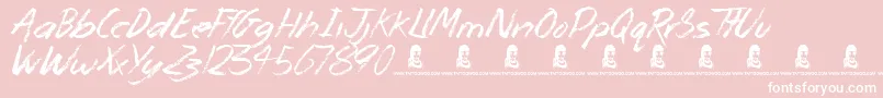 Шрифт MonsterUnleashed – белые шрифты на розовом фоне