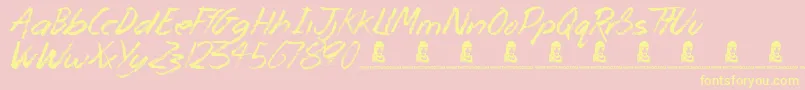 MonsterUnleashed Font – Yellow Fonts on Pink Background