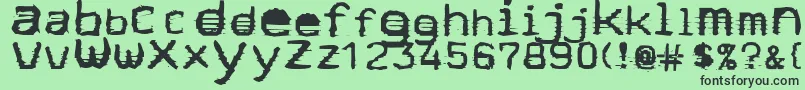 フォントStockQuote – 緑の背景に黒い文字