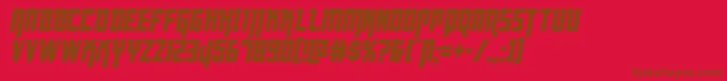 Dangerflightcondital Font – Brown Fonts on Red Background