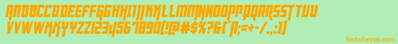 Dangerflightcondital Font – Orange Fonts on Green Background