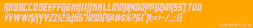 フォントDangerflightcondital – オレンジの背景にピンクのフォント