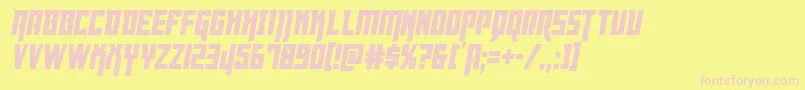 Dangerflightcondital-fontti – vaaleanpunaiset fontit keltaisella taustalla