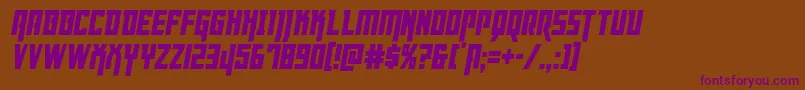 Dangerflightcondital Font – Purple Fonts on Brown Background