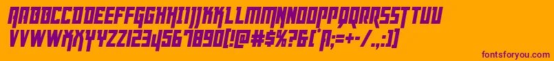 Шрифт Dangerflightcondital – фиолетовые шрифты на оранжевом фоне