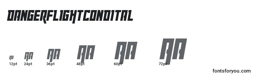 Dangerflightcondital Font Sizes